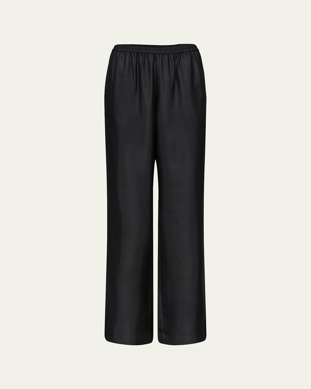 Loulou De Saison Alera Silk Straight-Leg Pull-On Pants