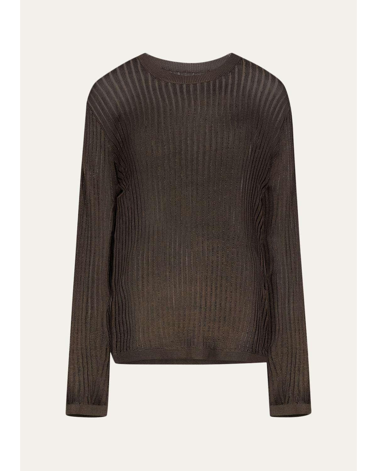Hedora Linen Rib Crewneck Sweater