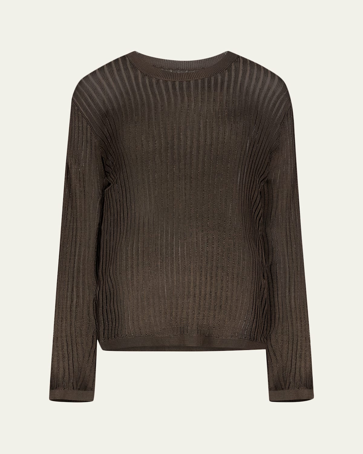 Loulou De Saison Hedora Linen Rib Crewneck Sweater