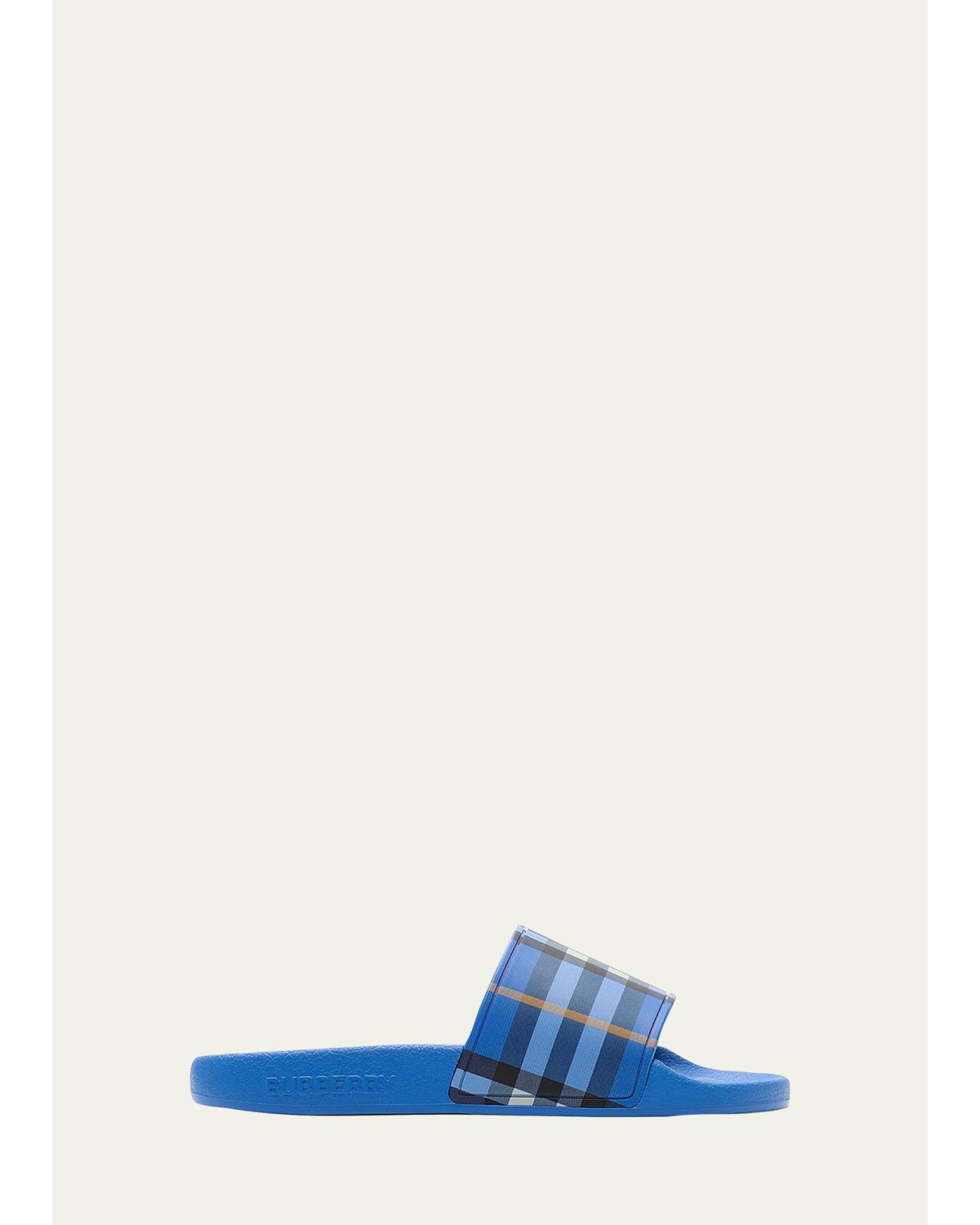 Boy's Check Slide Sandals, Toddler/Kids
