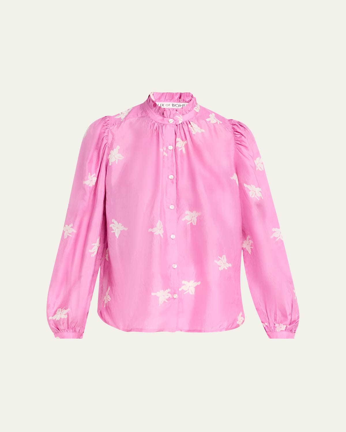 Alix Of Bohemia Annabel Silk Jasmine Print Blouse In Brown