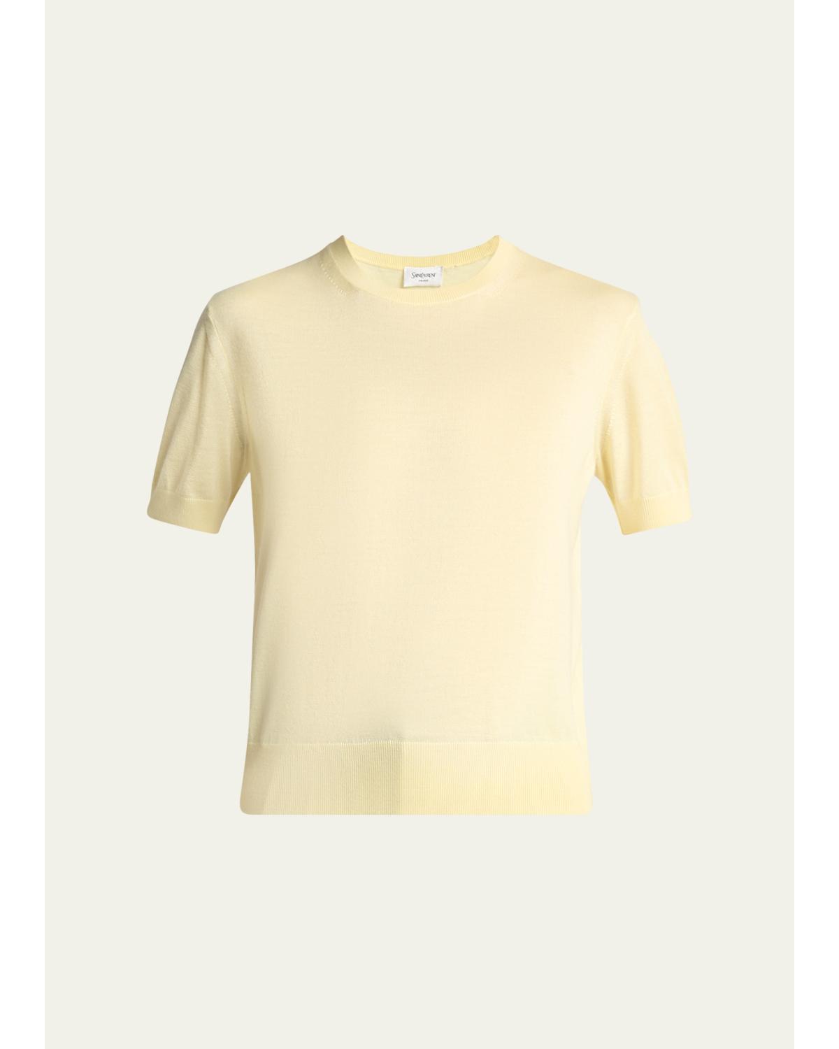 Wool-Cashmere Short-Sleeve Top