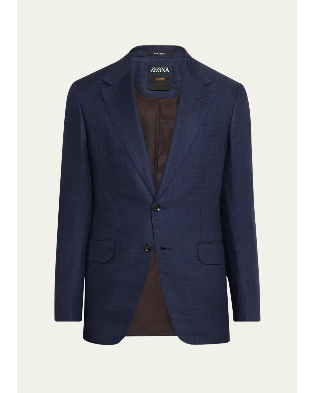 Men'S Xxx Couture Gingham Cashmere And Silk Sport Coat