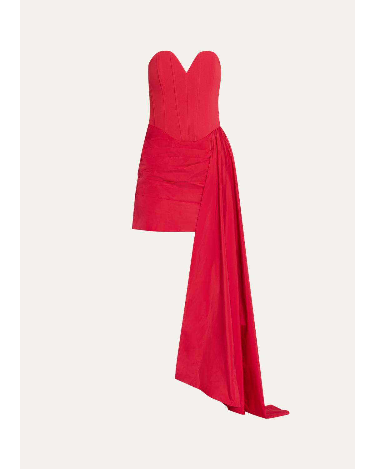 Zarya Strapless Draped Bustier Mini Dress