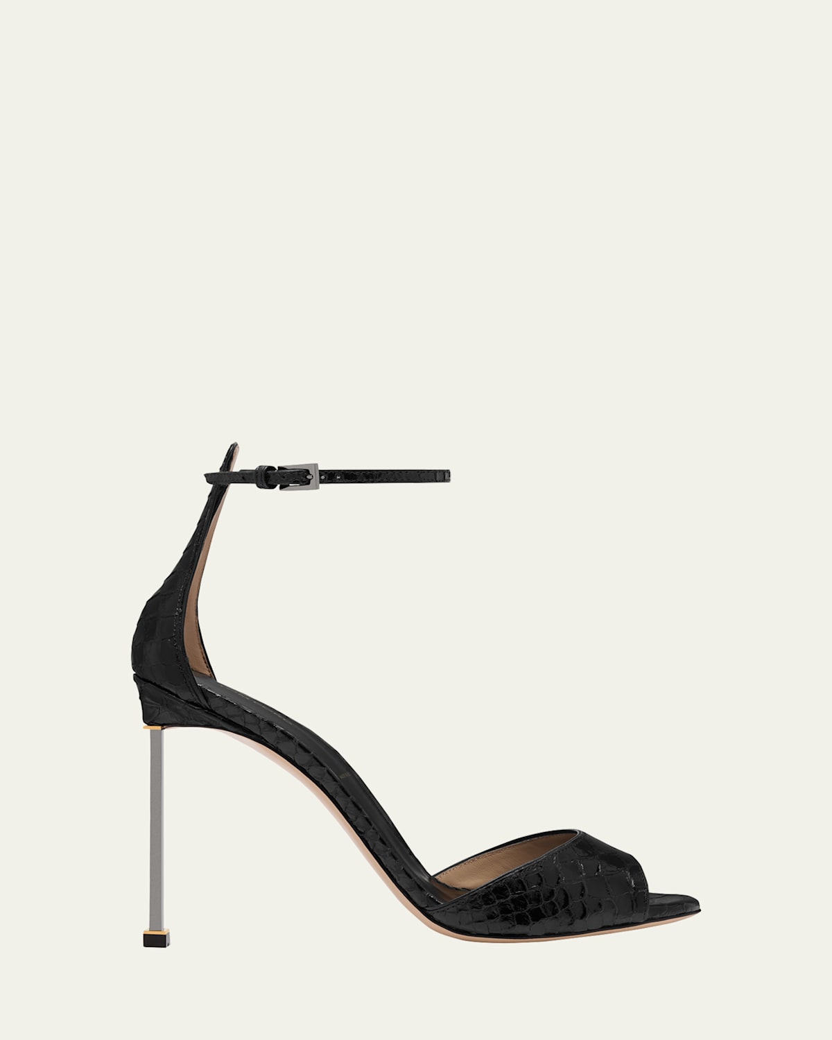 TOM FORD 105mm Croc-Embossed Leather Ankle-Strap Sandals