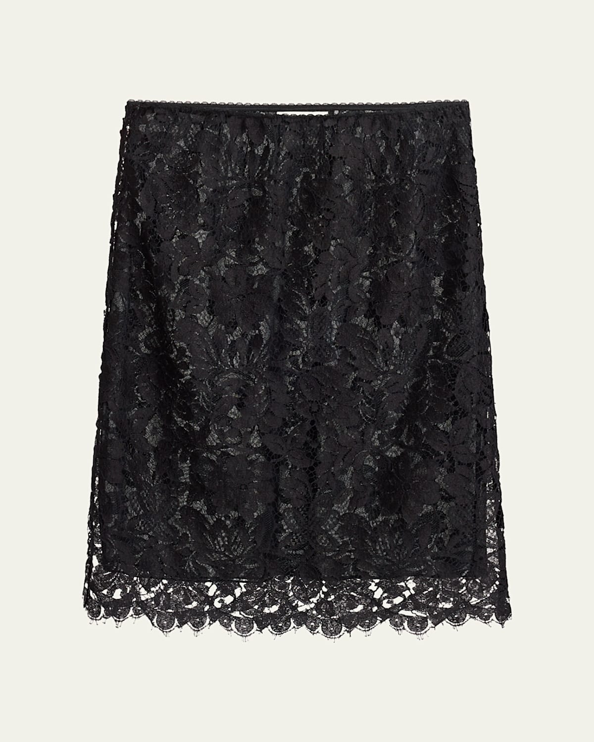 Chloé High-waist Floral Lace Pull-on Skirt In Black