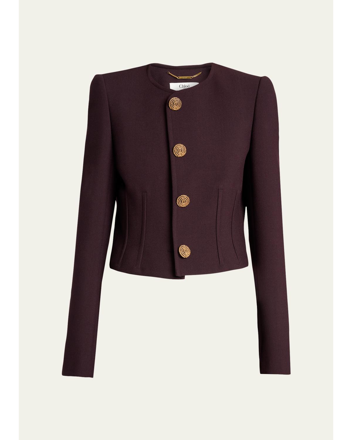 Crepe Single-Breasted Jacket