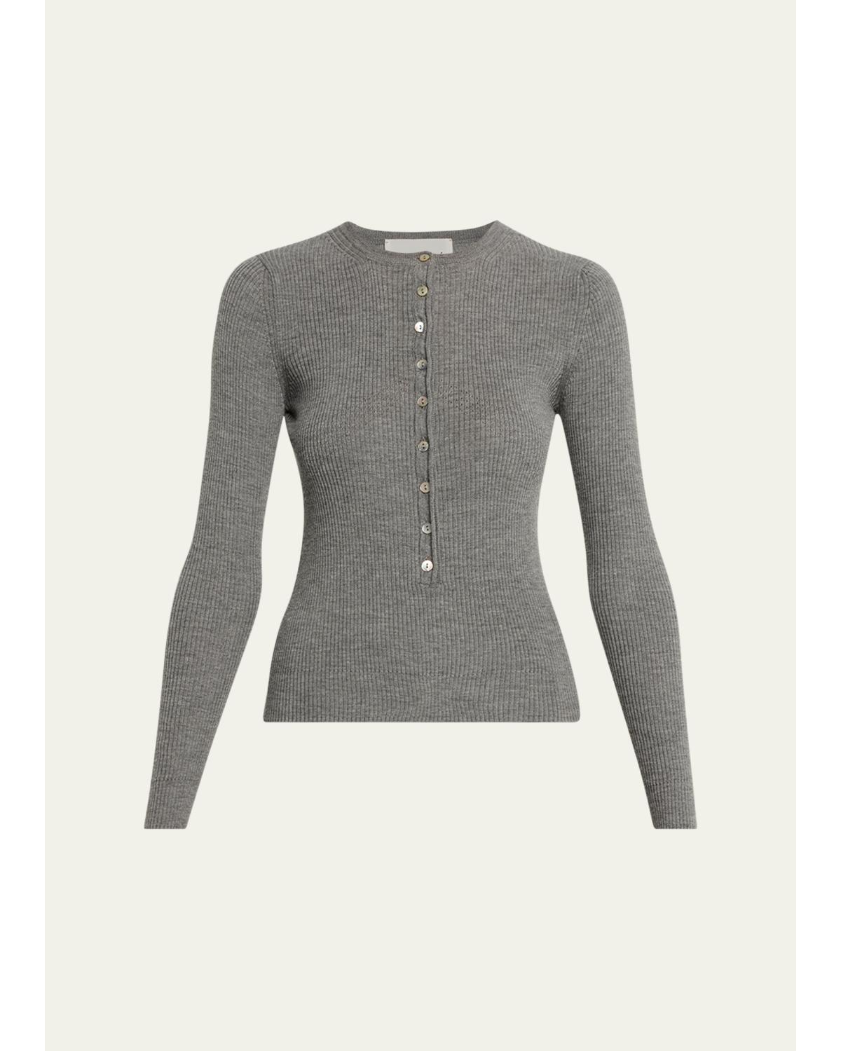 Insider Wool Rib Henley Top