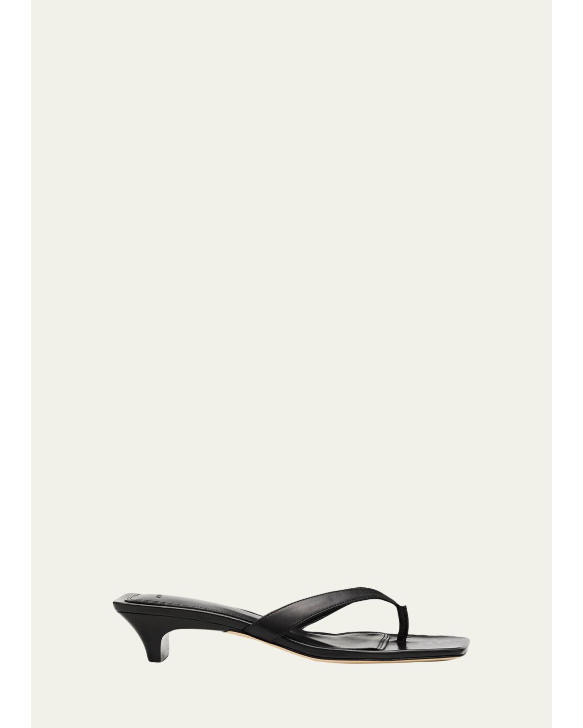 San Juan Leather Heeled Thong Sandals