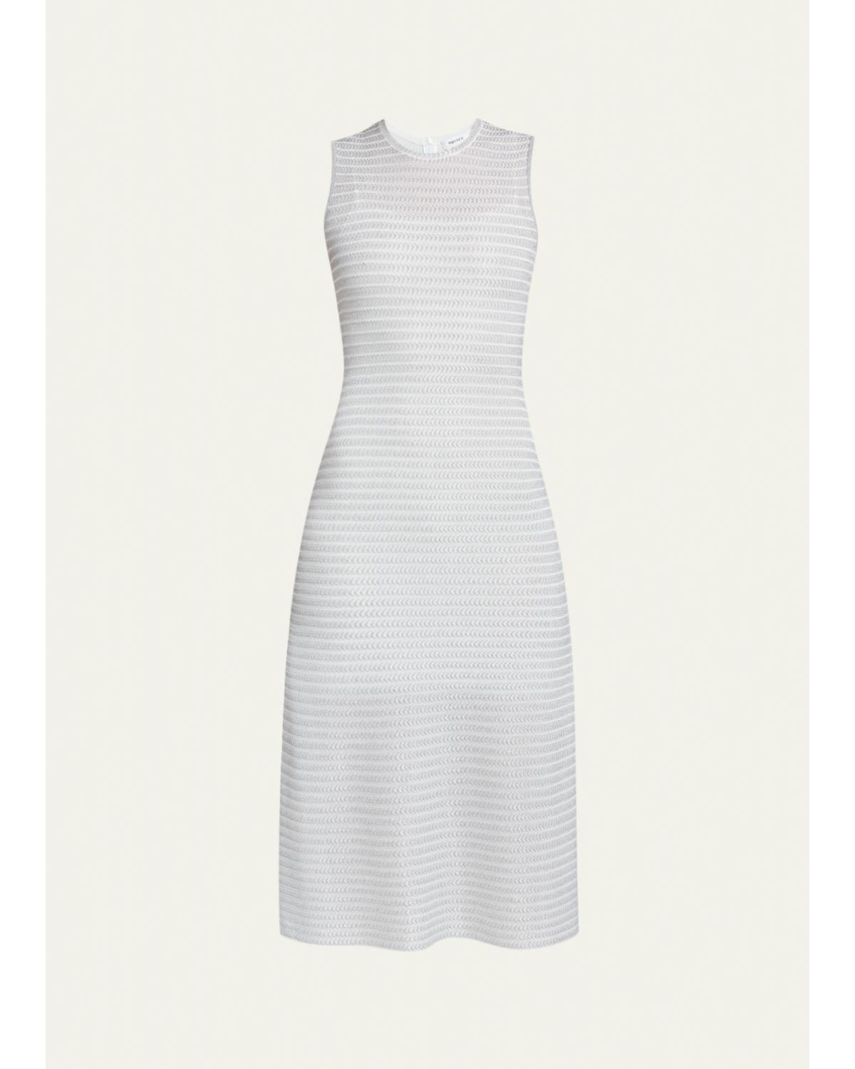 Sleeveless Shimmer A-Line Midi Dress