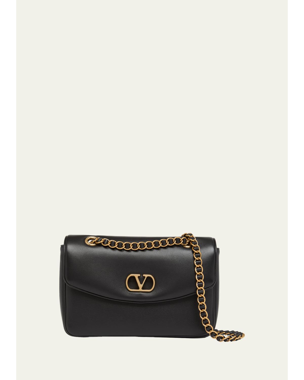 Medium Leather VLogo Shoulder Bag