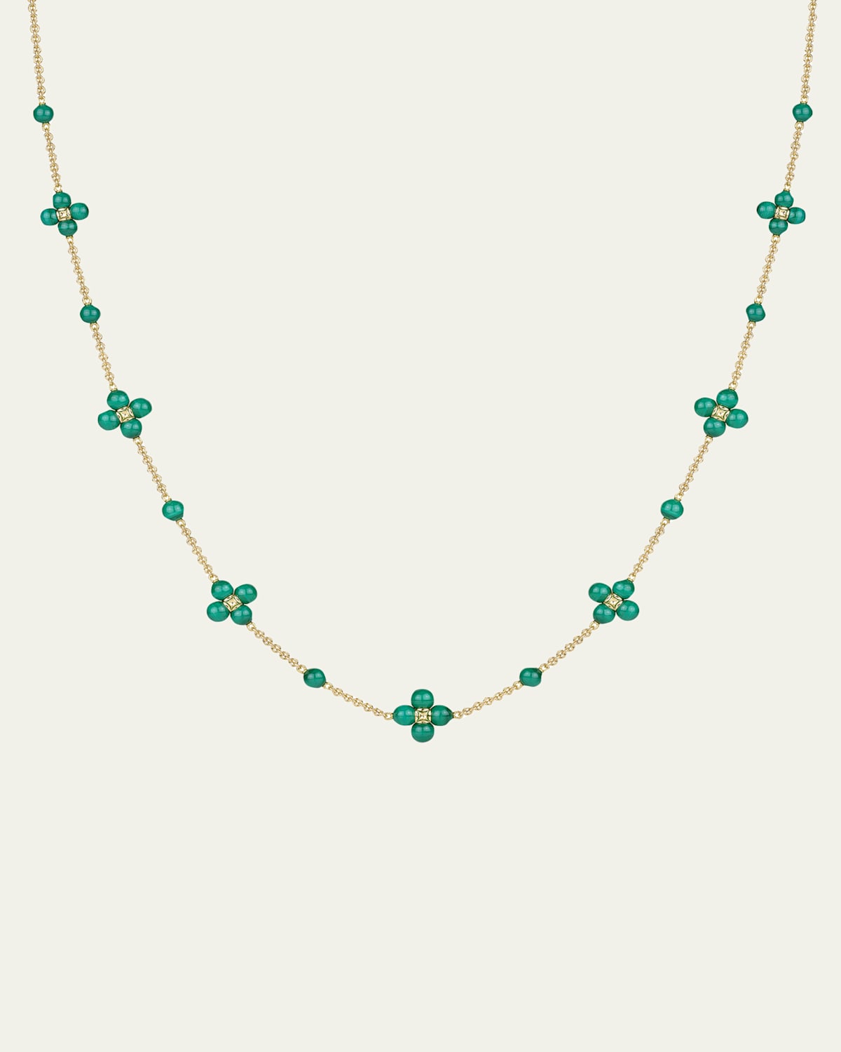 Paul Morelli 18K Yellow Gold Malachite Sequence Necklace, 32"L