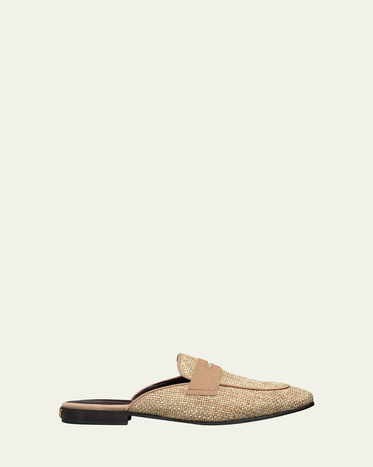 Bougeotte Raffia Loafer Mules In Neutral