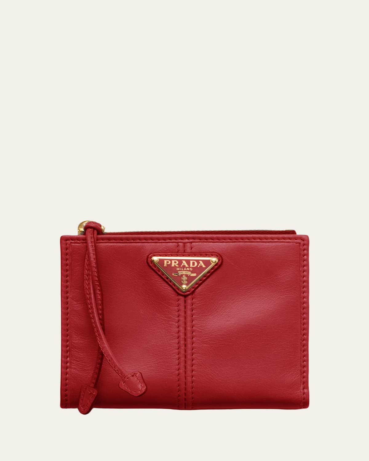 Prada Logo-plaque Leather Wallet In White