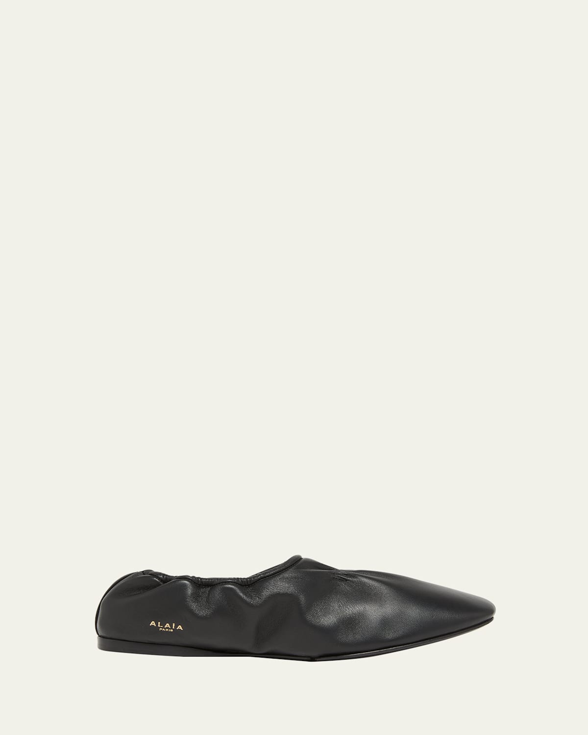 Nappa Leather Elastic Ballerina Flats