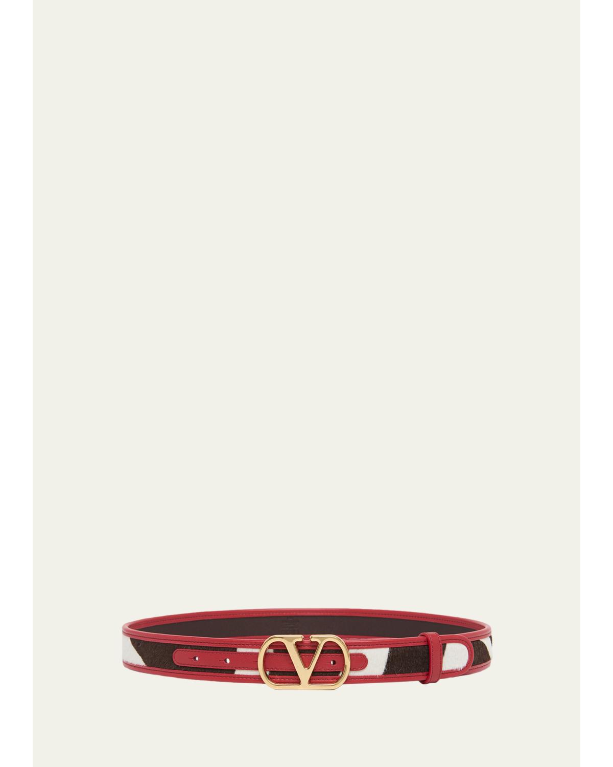 VLogo Signature Calf Hair Leather Belt