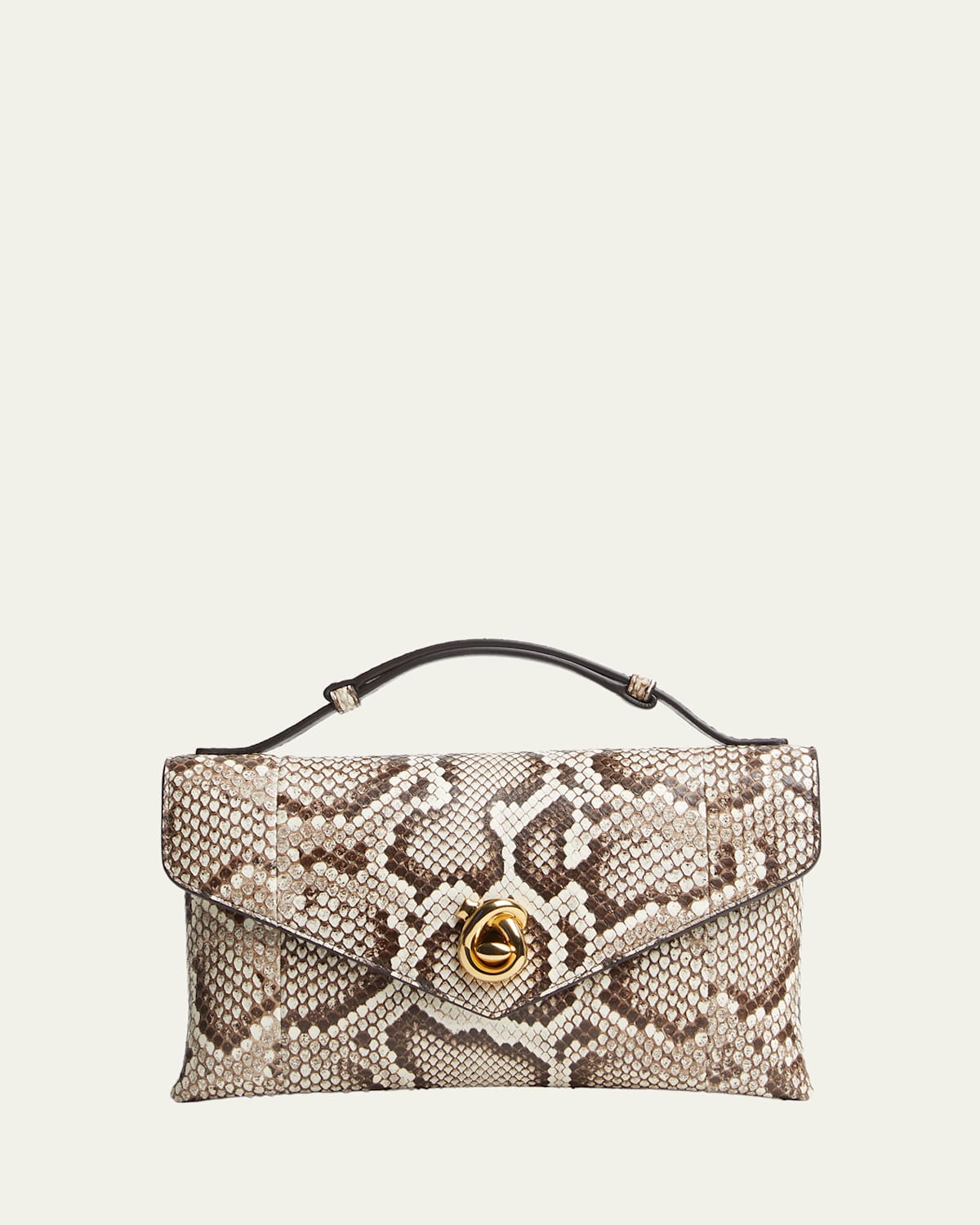 Bottega Veneta Knot Lock Python Top-Handle Bag