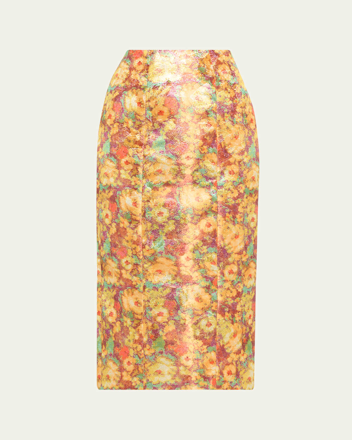 Markarian Tammy Metallic Floral Jacquard Midi Skirt In Multi