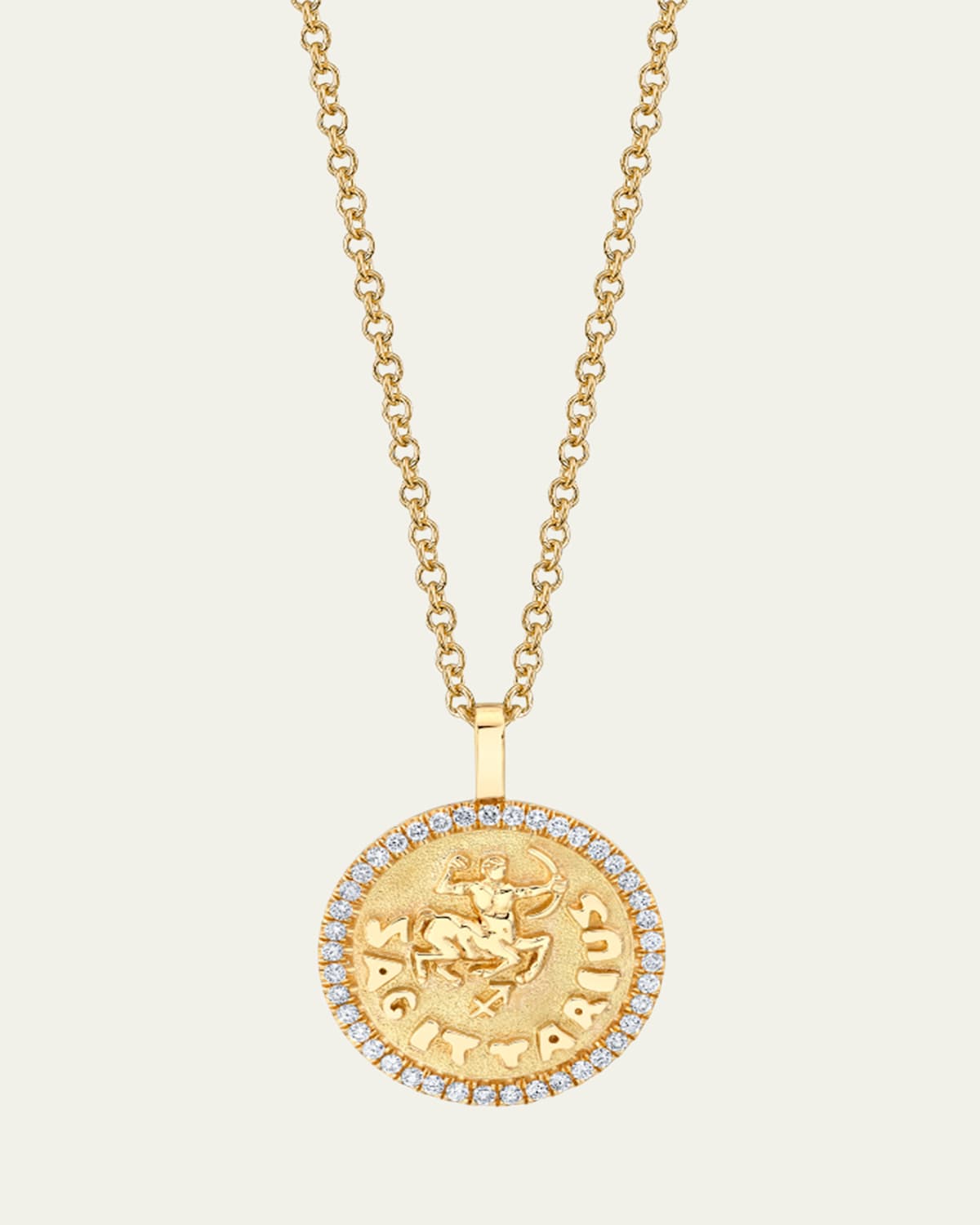 Anita Ko 18K Yellow Gold Small Sagittarius Coin Pendant Necklace with Diamonds | Thumbnail 4 Anita Ko 18K Yellow Gold Small Sagittarius Coin Pendant Necklace with Diamonds | Thumbnail 4