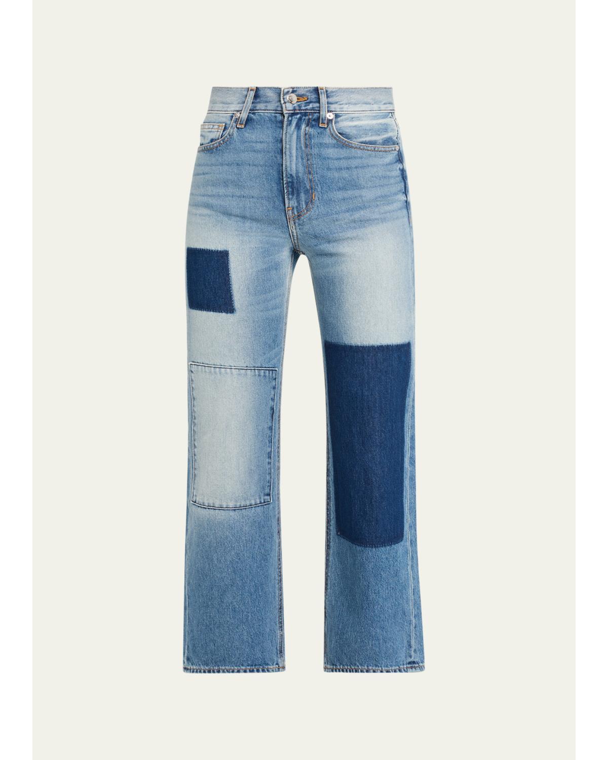 Dylan Patchwork High-Rise Ankle Jeans