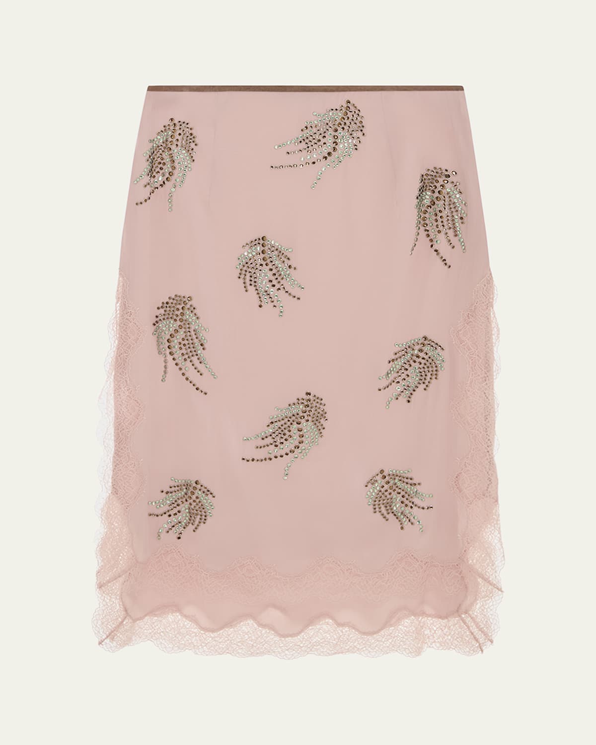 16arlington Liri Embellished Silk Midi Skirt In Pink