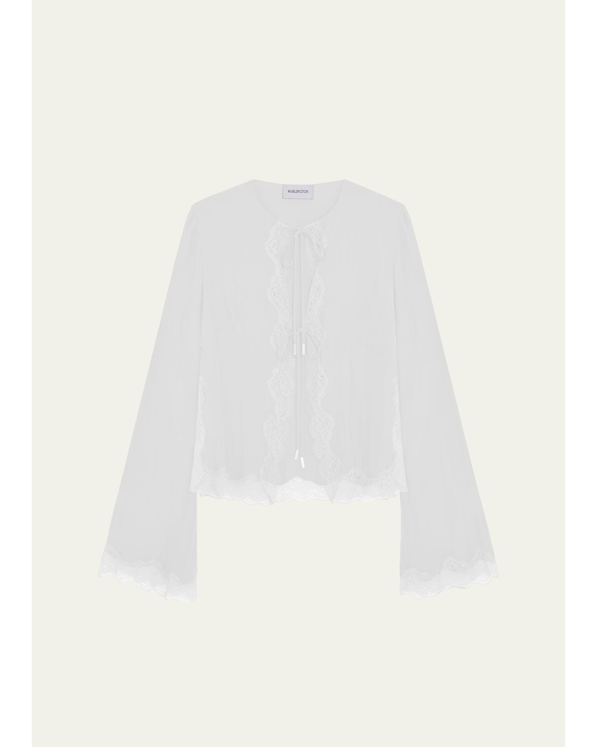Filipa Tie-Front Silk Cardigan
