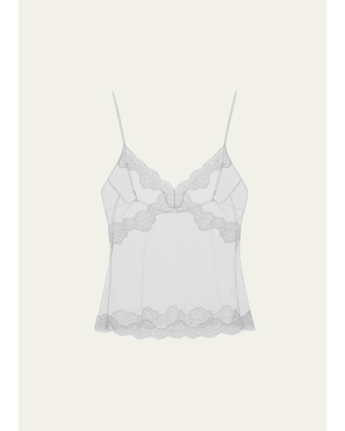 Clio Lace-Trim Sheer Top