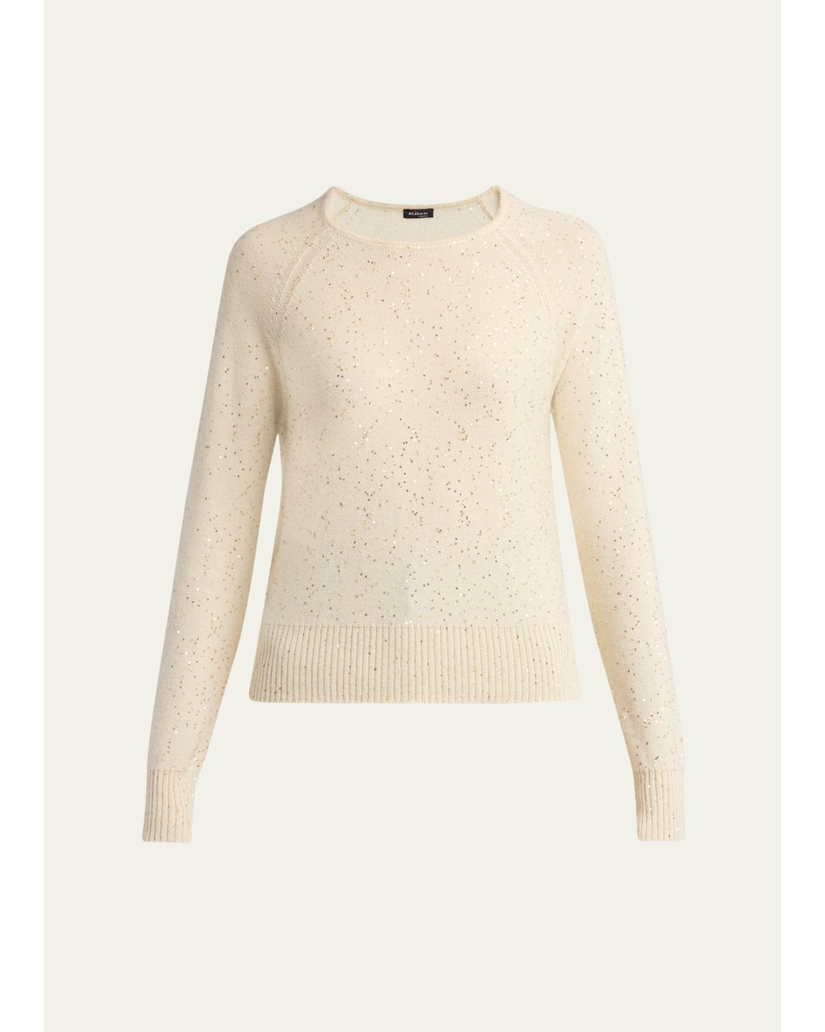 Cashmere Paillette Crewneck Sweater