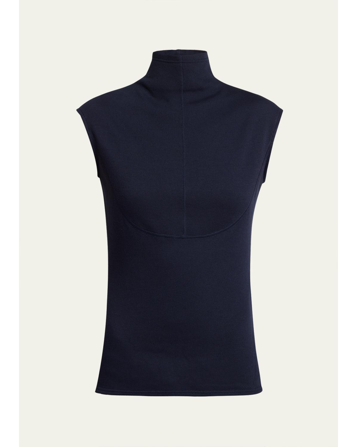 Zane Sleeveless Brushed Rib Turtleneck