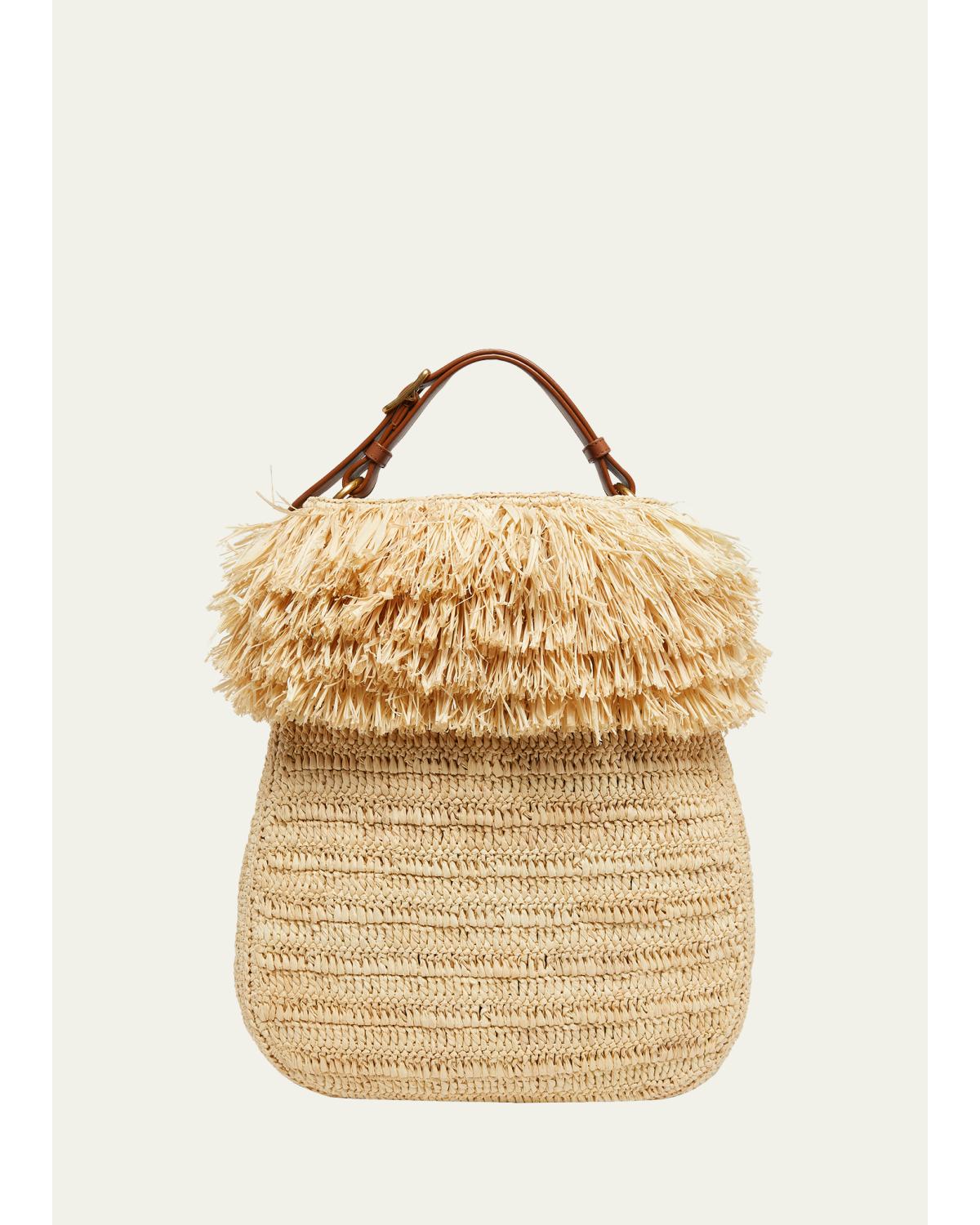 Roady Fringed Raffia Shoulder Bag