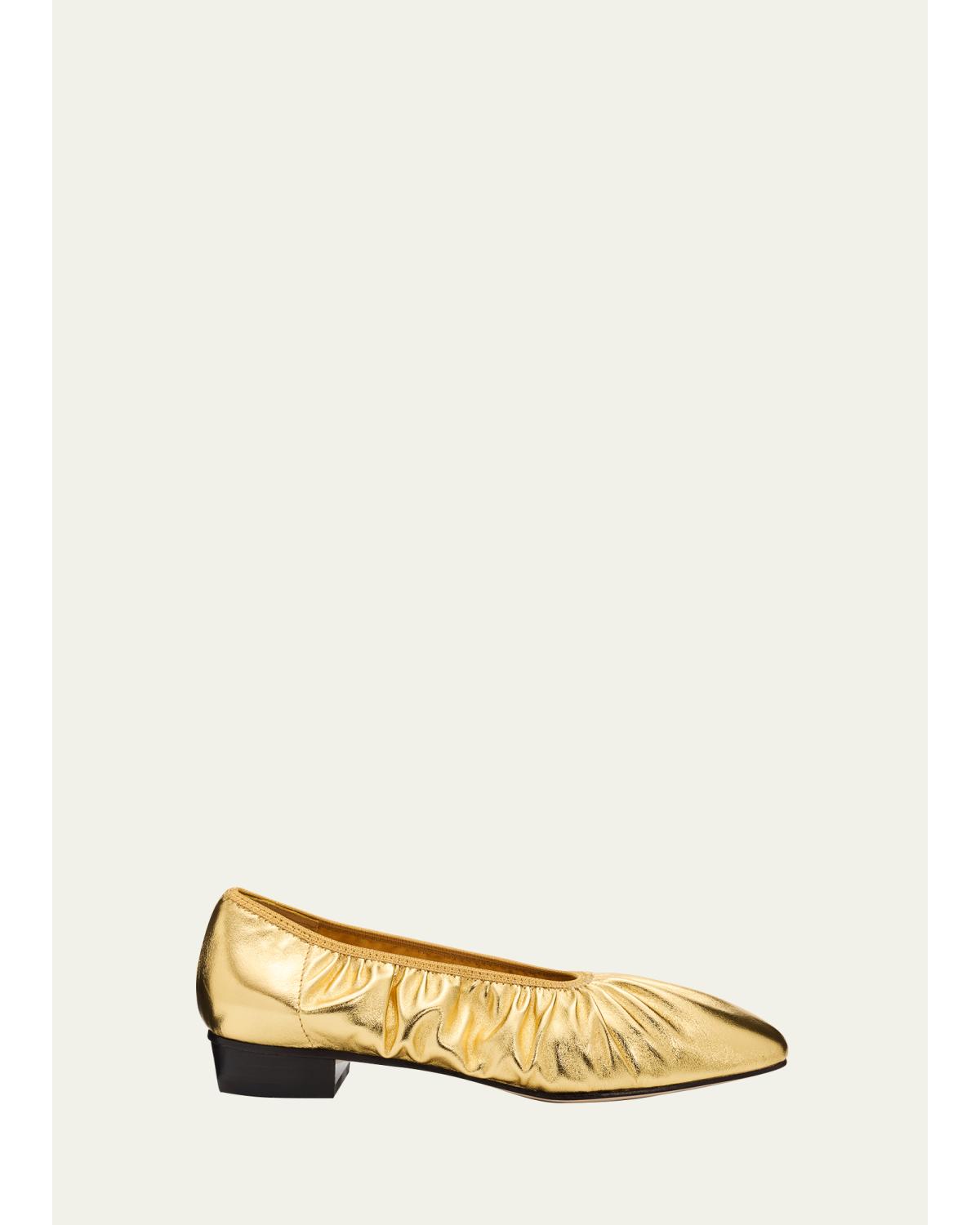 Tove Metallic Leather Ballerina Pumps