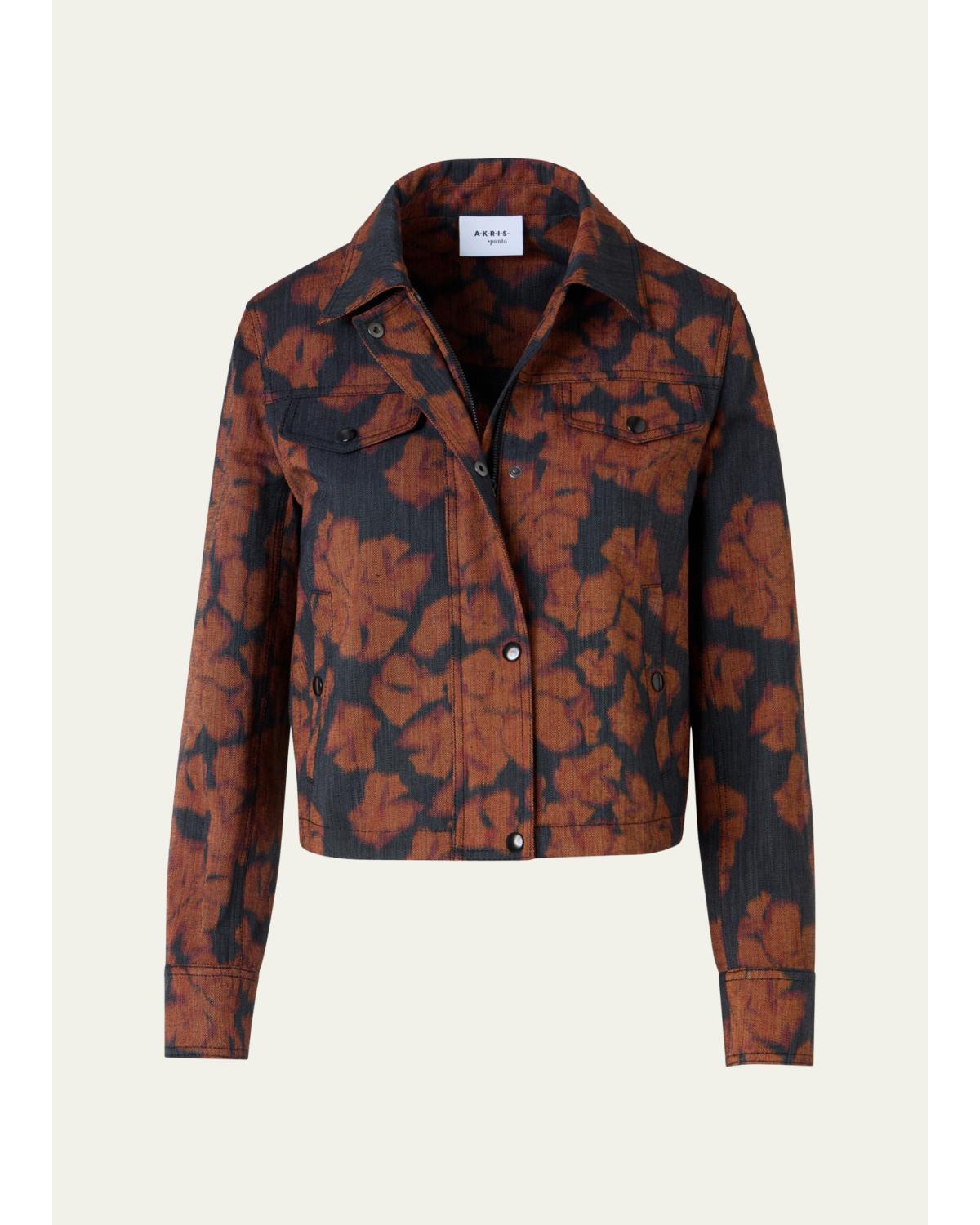 Ikat Flower Motorbike Jacket
