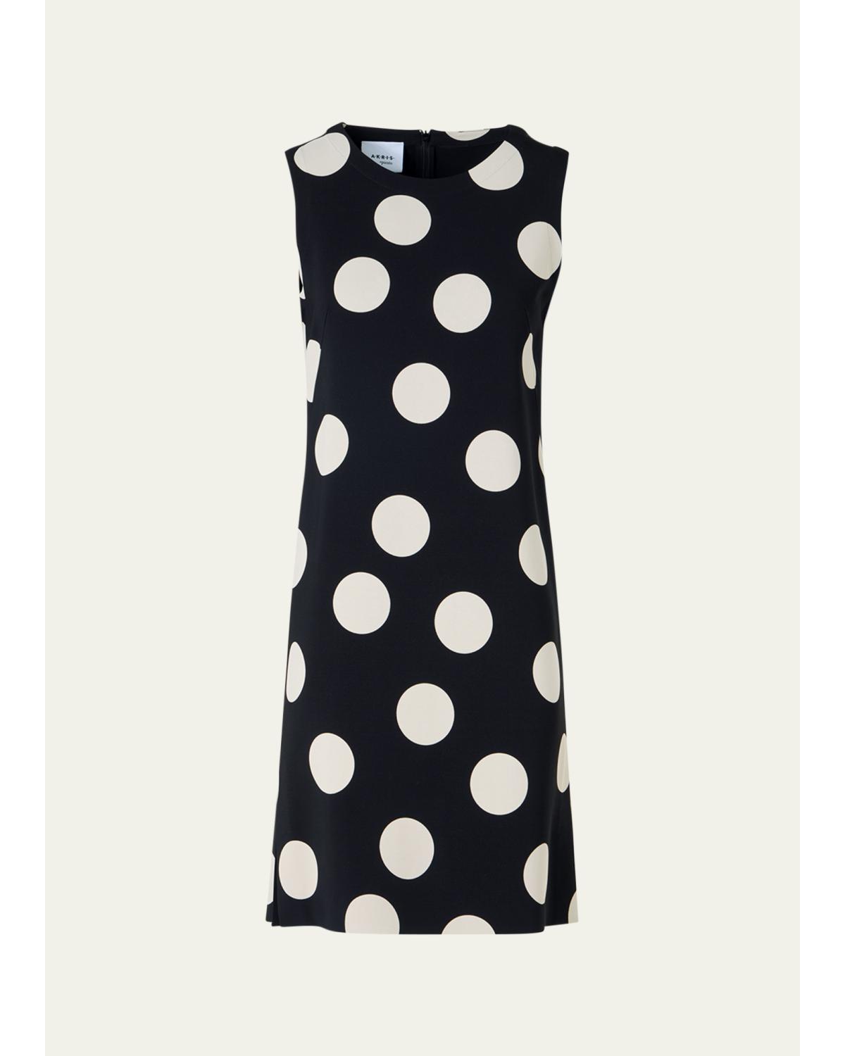 Sleeveless XL Polka Dot Shift Dress