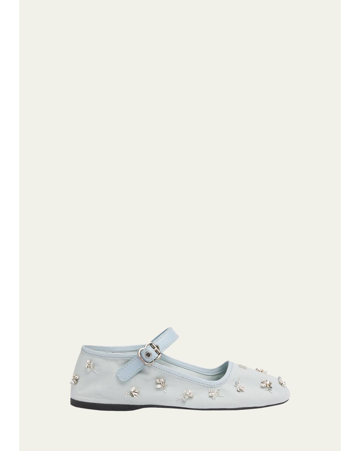 Canvas Mary Jane Ballerina Flats