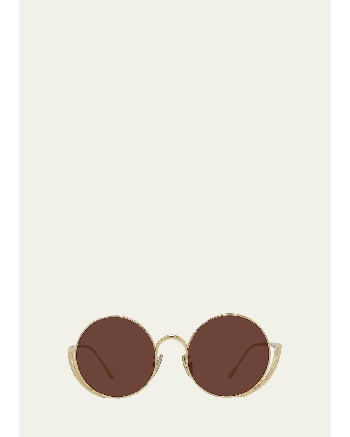 Island 50mm Metal Rimless Round Sunglasses