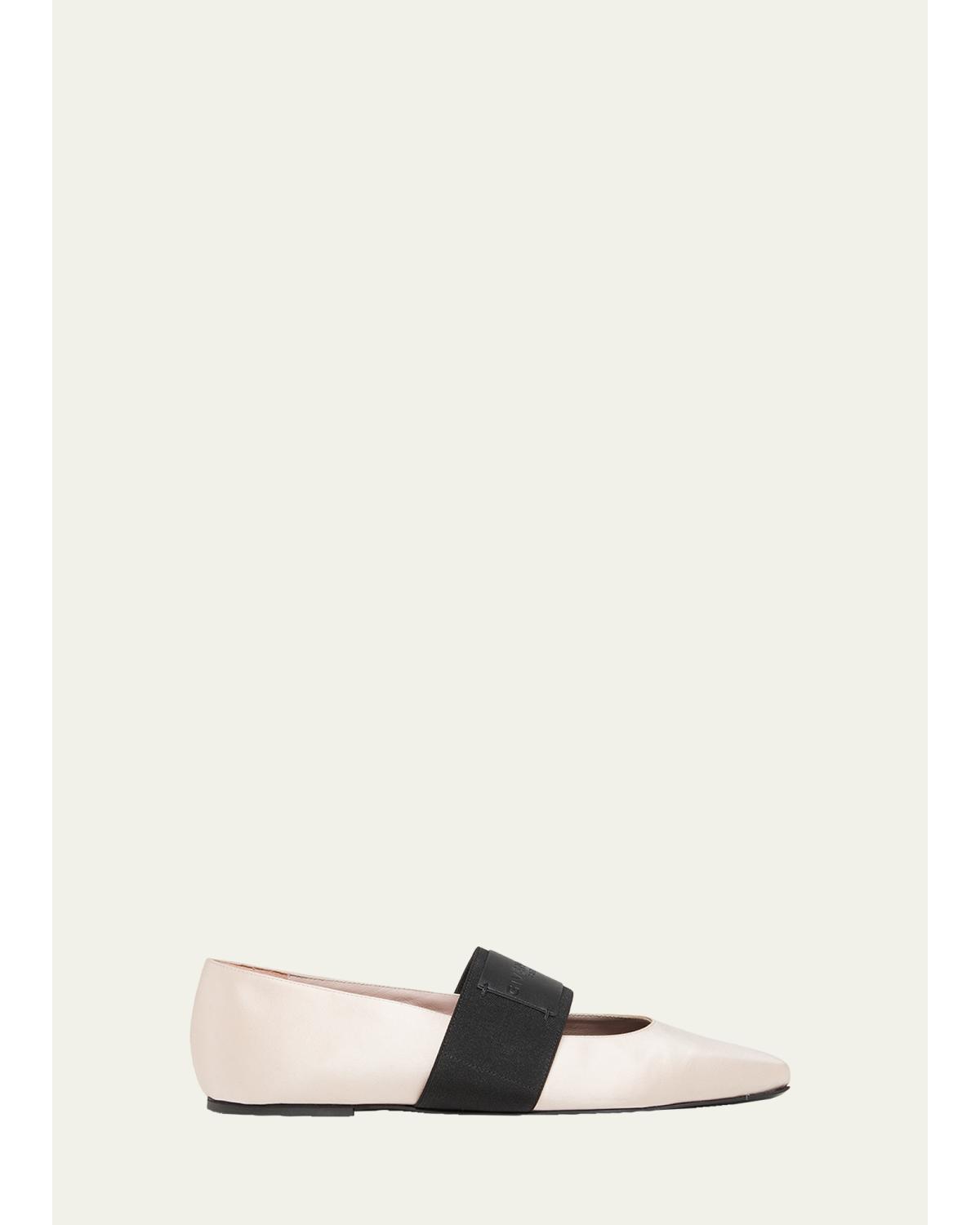 Padded Leather Ballerina Flats