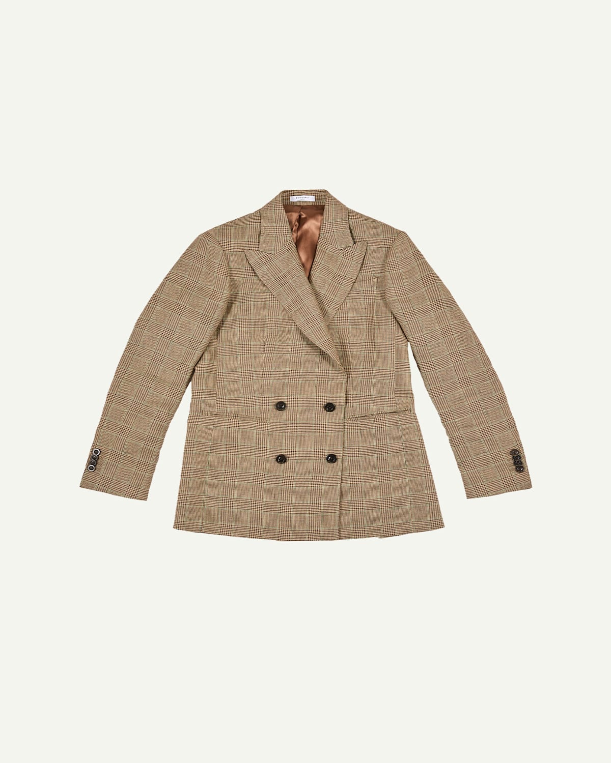 Boglioli Men's Linen Prince of Wales Double-Breasted Sport Coat