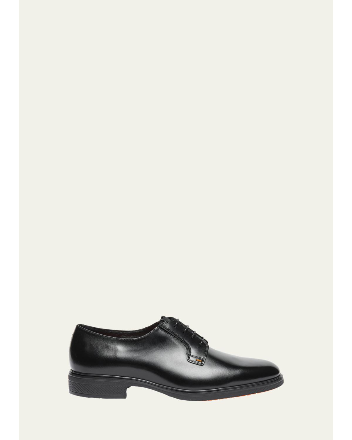 Men's Easy Collection Leather Rubber-Sole Derby Shoes