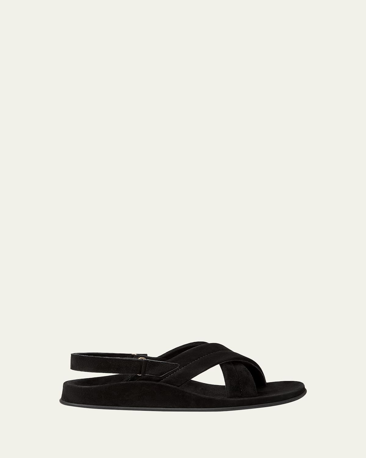 Loro Piana Hector Suede Crisscross Flat Sandals