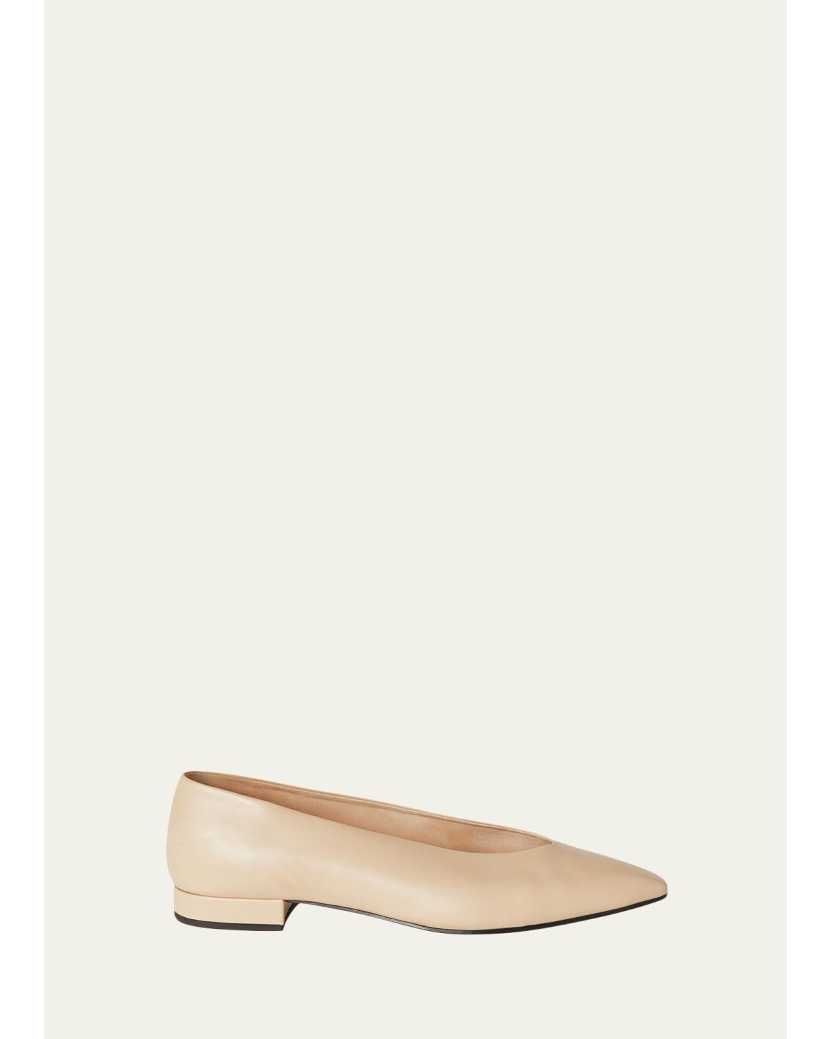 Calf Leather Ballerina Flats