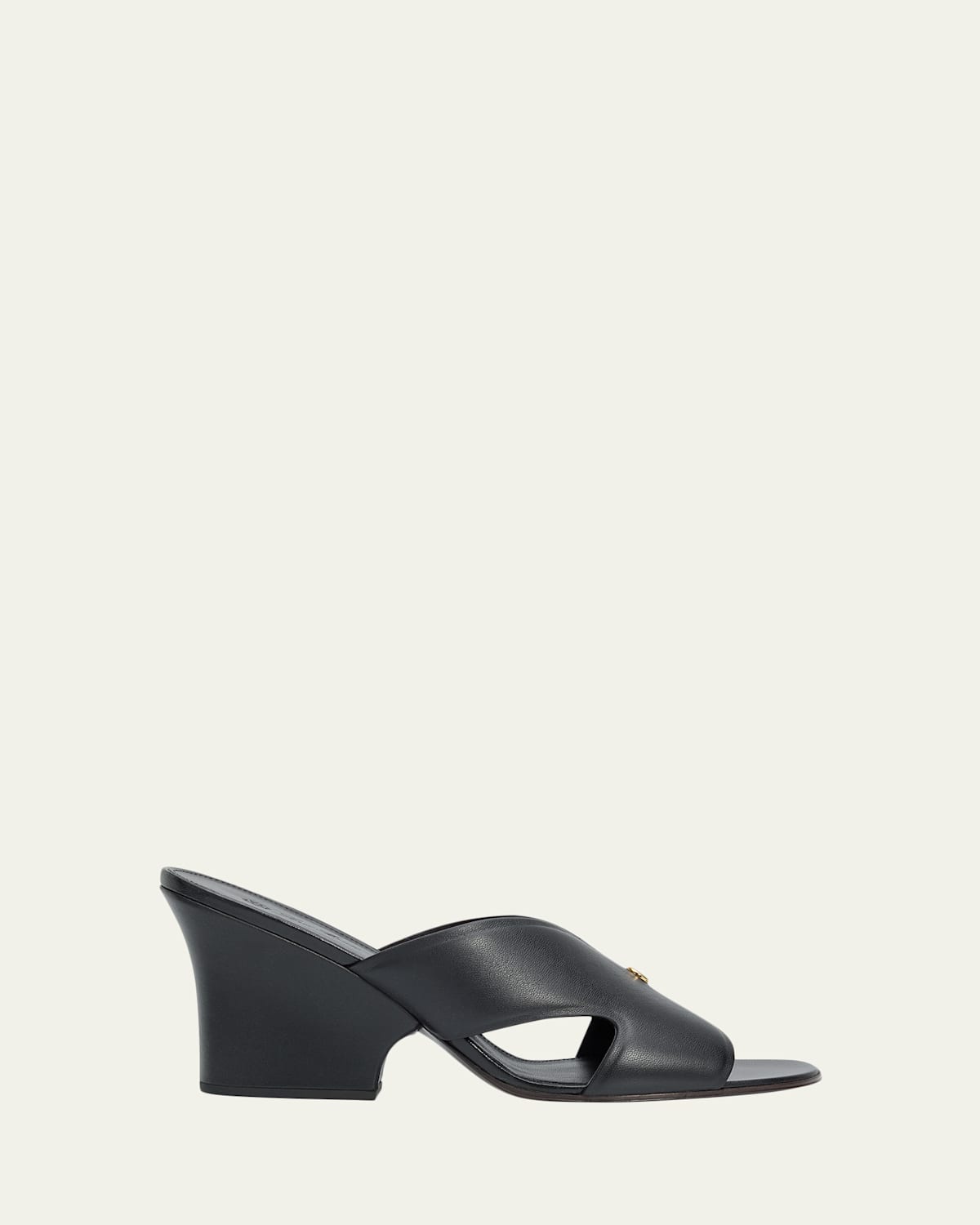 Loro Piana 80mm Vera Leather Block-heel Mules In Black