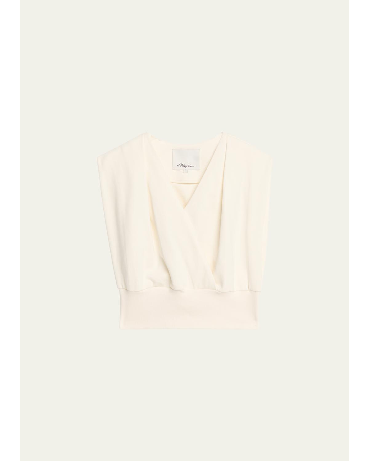 Draped Sleeveless French Terry Top