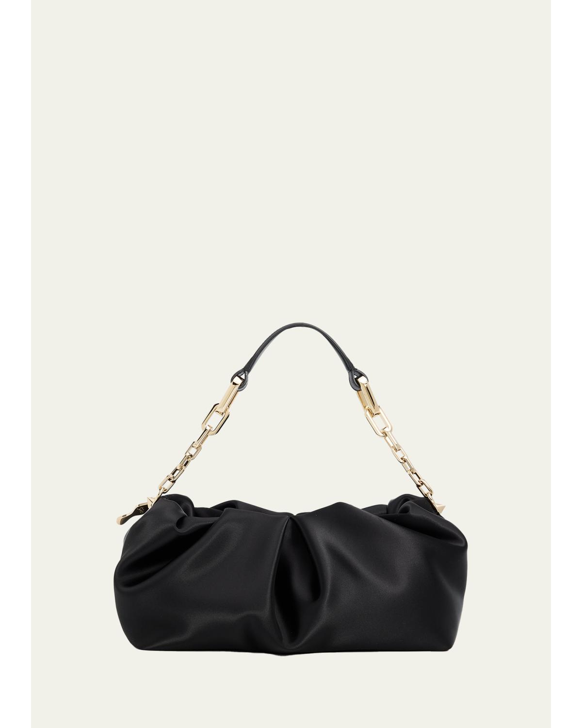 Eva Ruched Neoprene Shoulder Bag