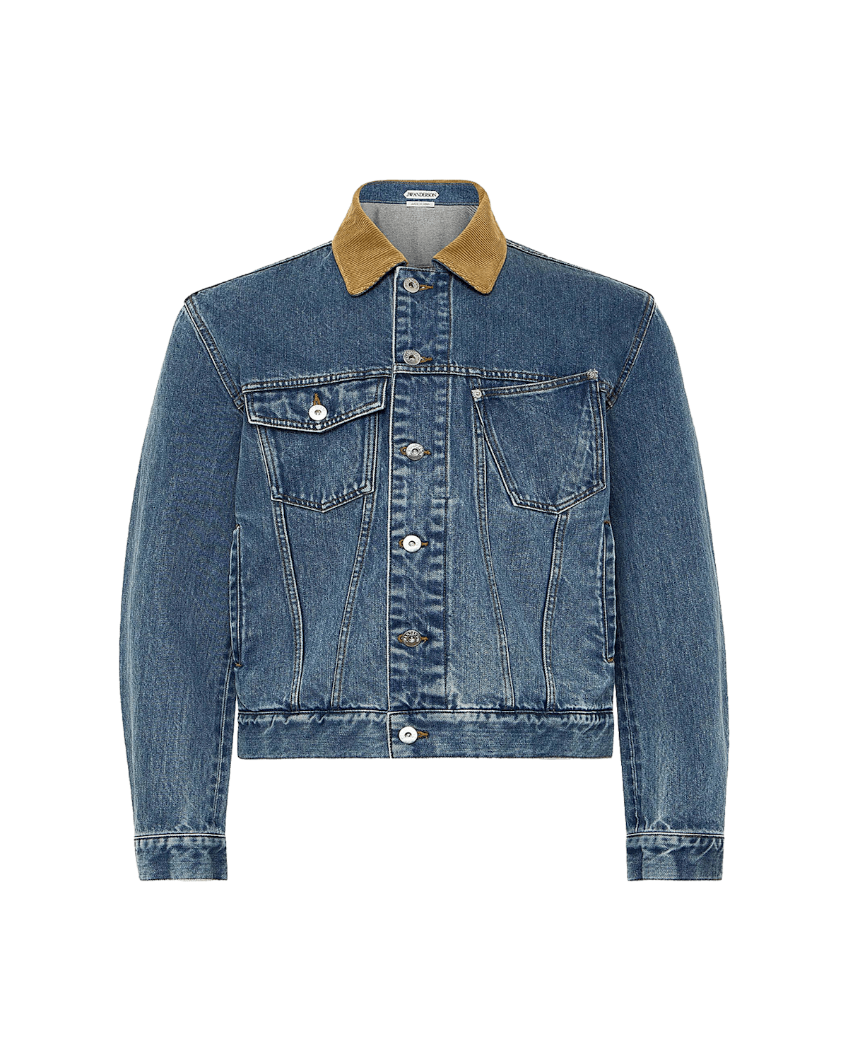 JW Anderson Mens Corduroy-Collar Twisted Pocket Denim Jacket | Thumbnail 2