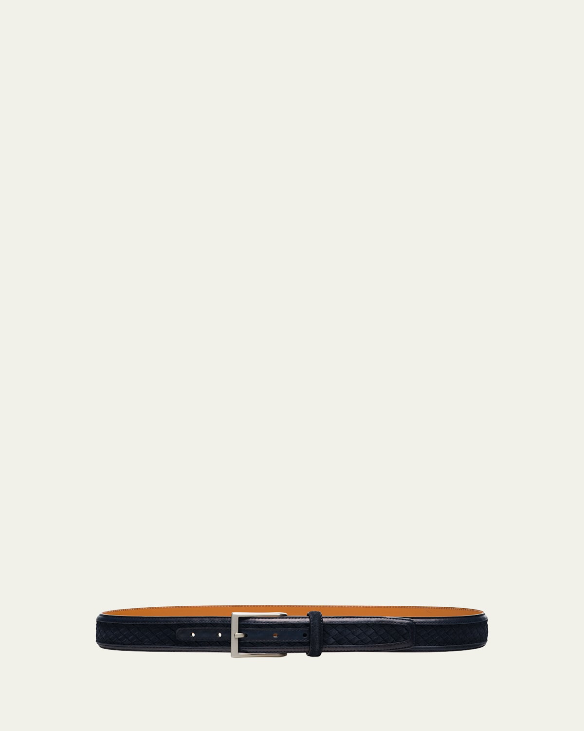 Bergdorf Goodman Men's Tela Woven Suede and Leather Belt