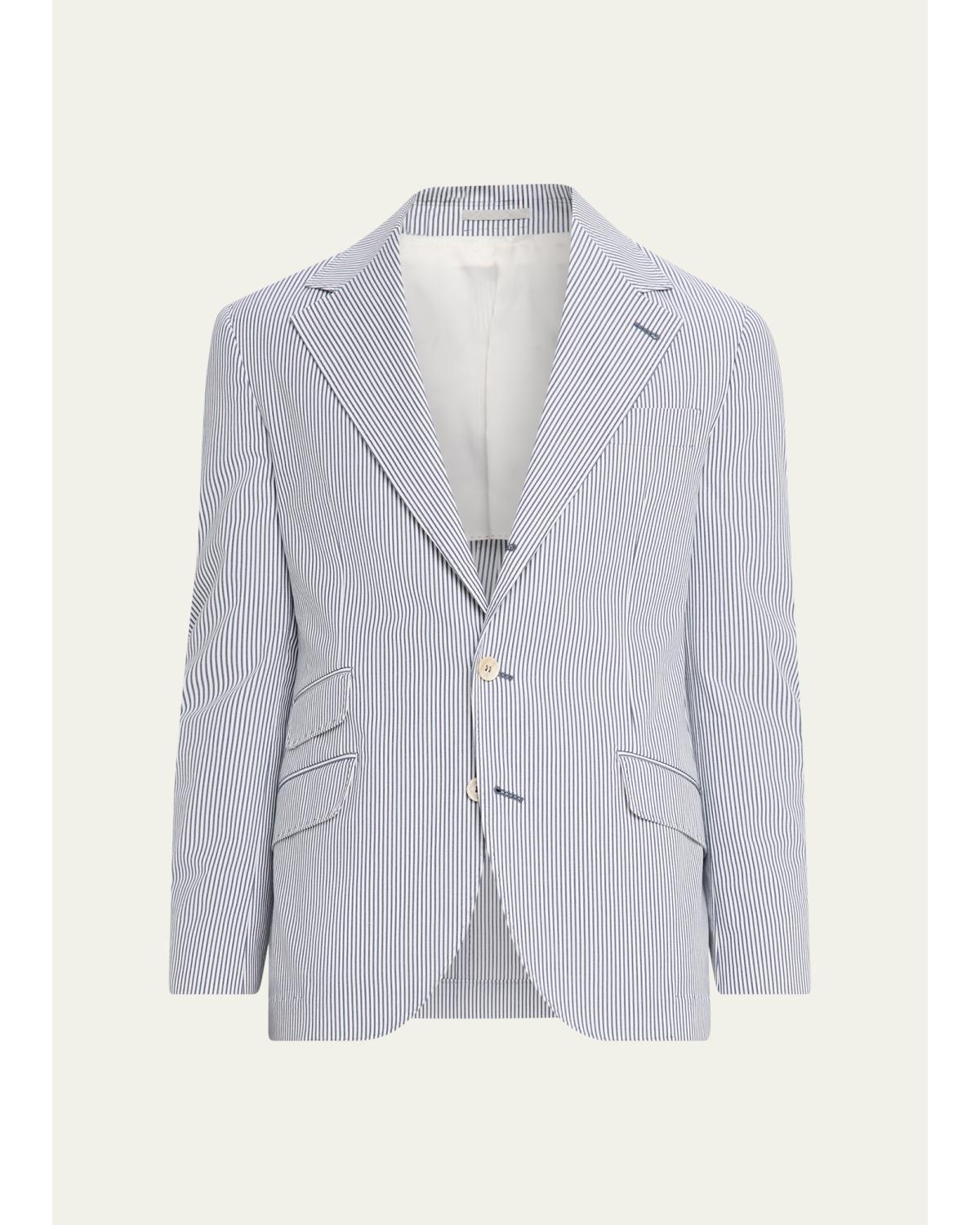 Men'S Cotton-Blend Single-Breasted Jacket