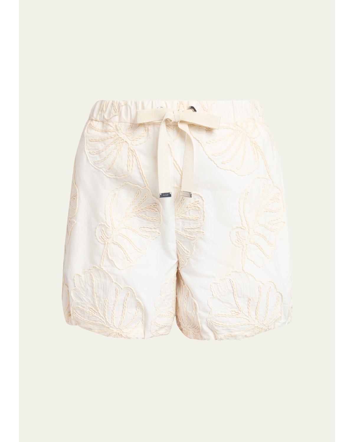 Embroidered Drawstring Shorts