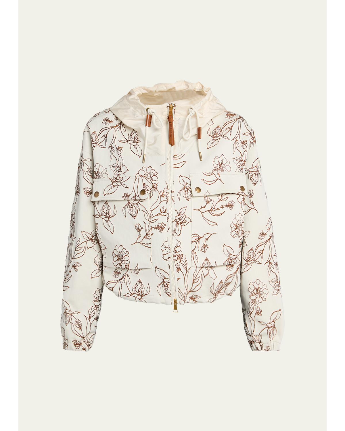 Nepeta Hooded Floral Print Jacket