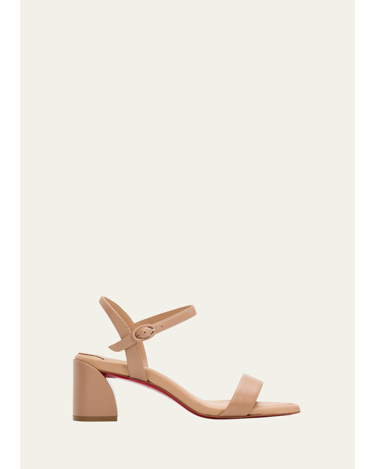55Mm Jane Leather Ankle-Strap Sandals