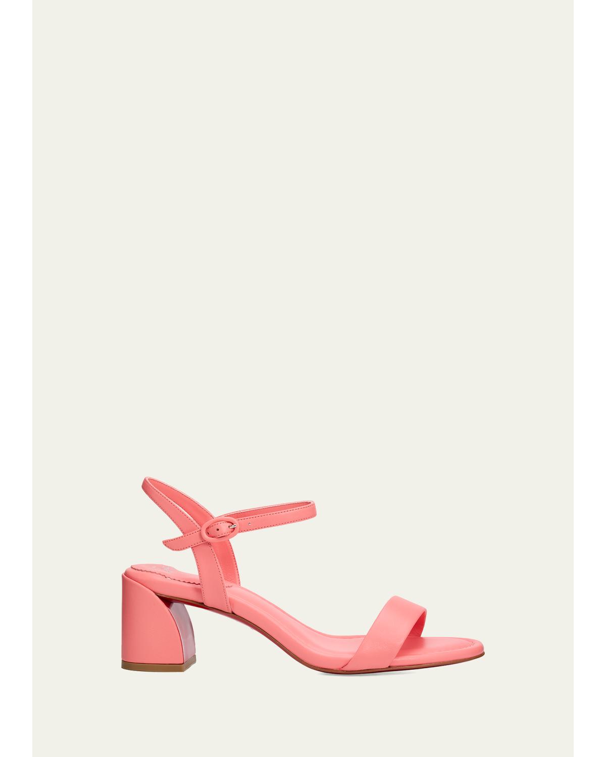 55Mm Jane Leather Ankle-Strap Sandals